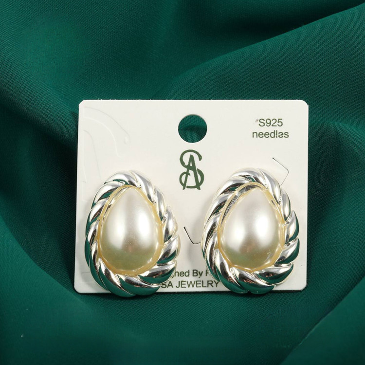 گوشواره میخی سیلور مرواریدی