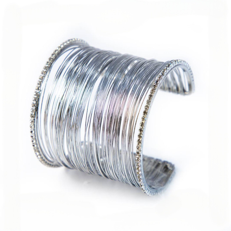 بنگل فشن سیمی سیلور نگیندار پهن رنگ ثابت آبکاری رادیوم وارداتی