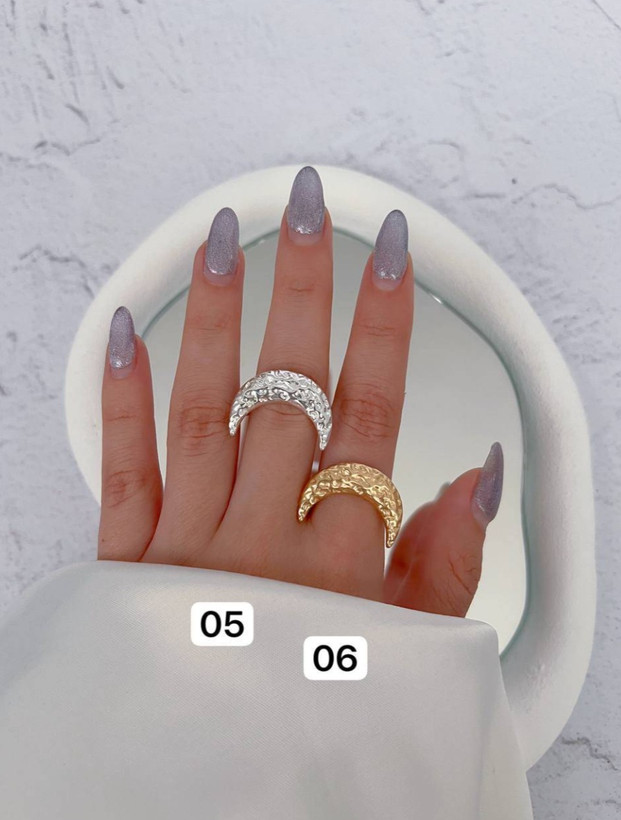 انگشتر دخترانه ماه آبکاری نقره