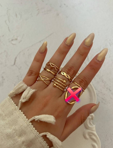 پک انگشتر چندتایی مینیمال دخترانه آبکاری