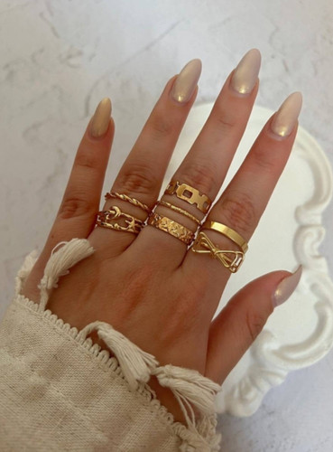 پک انگشتر مینیمال طلایی مراقبتی