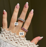 انگشتر جواهری فول نگین، حلقه صورتی دخترانه