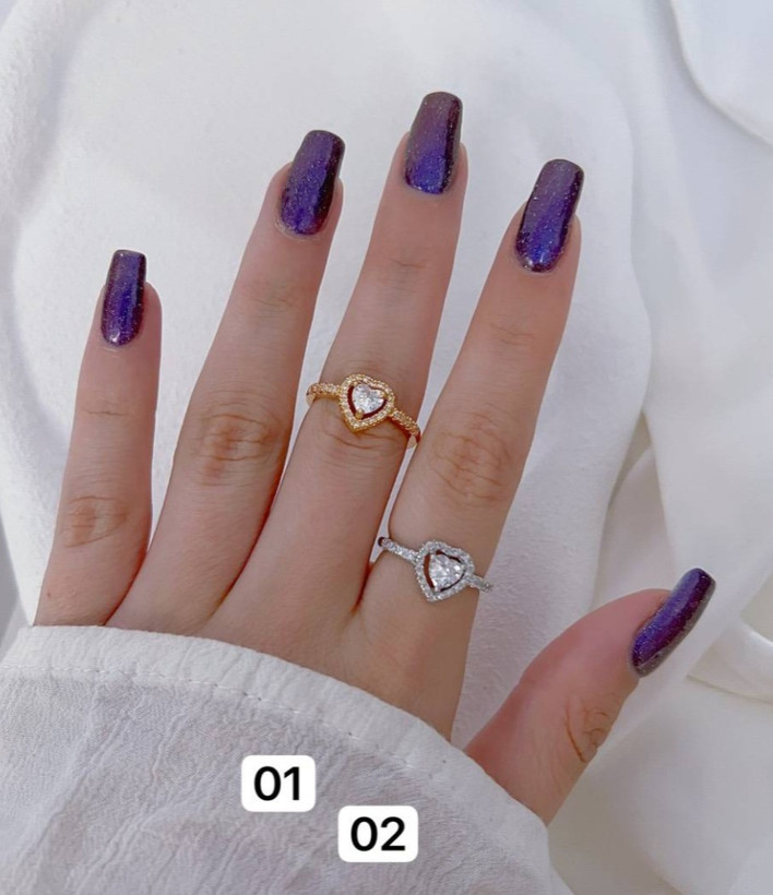 انگشتر قلبی طرح جواهری دخترانه،حلقه نامزدی طرح طلا