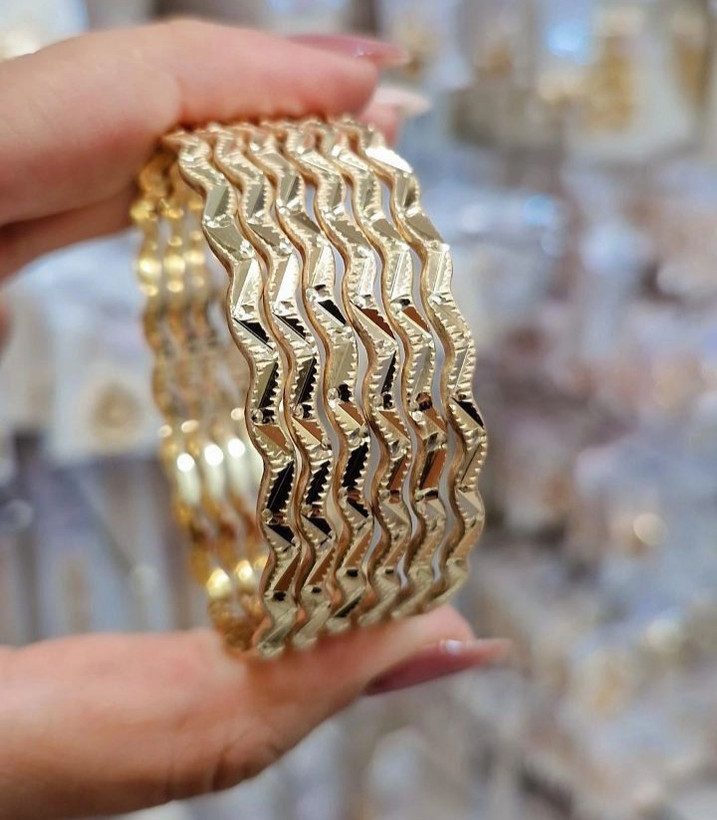 پک ۶ عددی النگو طلاروس زنانه | رنگ ثابت، ضد حساسیت، اقتصادی و بادوام