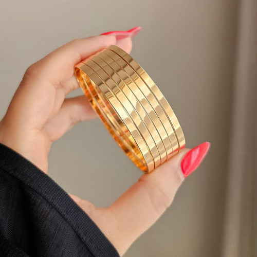 النگوآینه ای تخت۳میل ysx رنگ ثابت طرح طلا