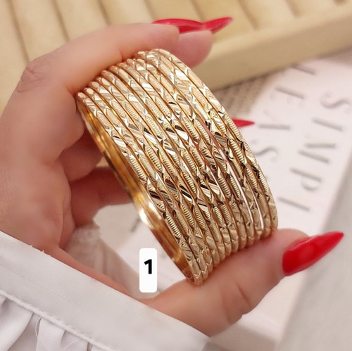 پک ۶عددی النگو طلاروس ۲میل رنگ ثابت ضمانتی