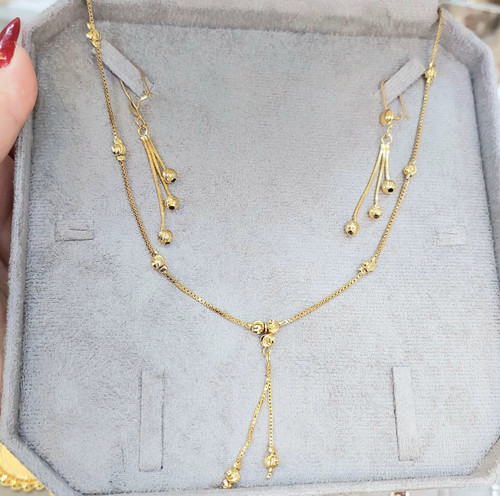 نیمست گوی البرنادو گردنبند وگوشواره ظریف استیل رنگ ثابت