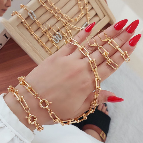 سرویس تیفانی طلایی بدون نگین طرح طلا استیل چندلایه آبکاری طلا