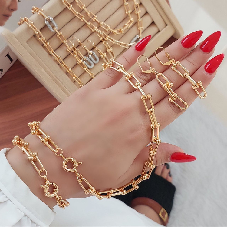 سرویس تیفانی طلایی بدون نگین طرح طلا استیل چندلایه آبکاری طلا