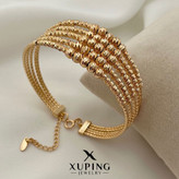 دستبند بنگل البرنادو ۵لاین ژوپینگ طرح طلا رنگ ثابت فری سایز