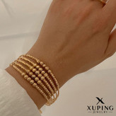 دستبند بنگل البرنادو ۵لاین ژوپینگ طرح طلا رنگ ثابت سایز۳تا۵