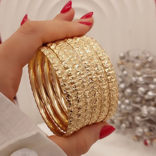 النگو طلاروس اصل طلایی زنانه مدل پهن ۶میل بادرخشش بینظیر