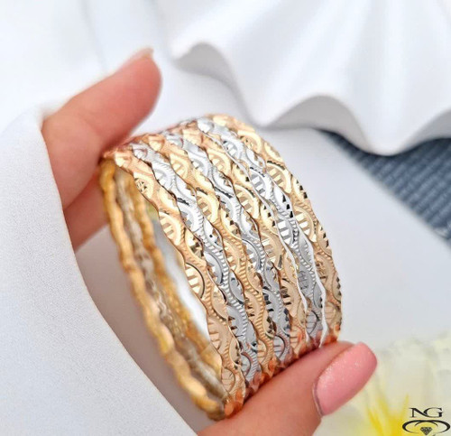 پک ۷ تایی النگو طلاروس اصل NG. ترکیبی ۳میل