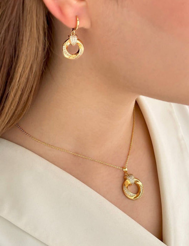 نیمست دایره ای طلایی ژوپینگ بدون زنجیر طرح طلا