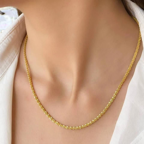 زنجیر خاویاری استیل طلایی رنگ ثابت وضدحساسیت