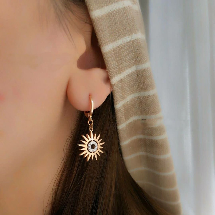 نیمست گردنبند وگوشواره ژوپینگ خورشیدی نگیندار