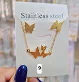 نیمست شنی مینیمال طرح سه پروانه استیل رنگثابت