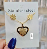 نیمست شنی مینیمال طرح قلبی استیل رنگثابت