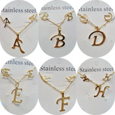 نیمست مینیمال حروف گردنبند+گوشواره استیل رنگ ثابت