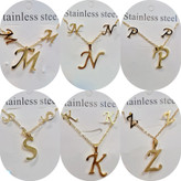 نیمست مینیمال حروف گردنبند+گوشواره استیل رنگ ثابت