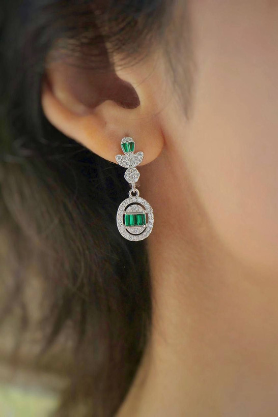 سرویس نقره جواهری زمرد