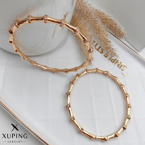 دستبند النگویی ژوپینگ طرح طلا نگین دار