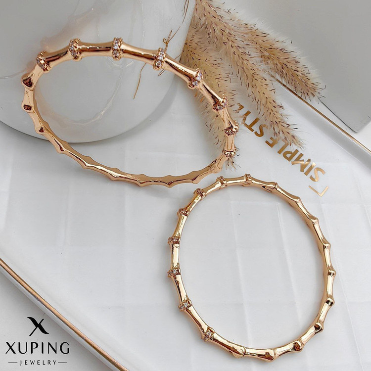 دستبند النگویی ژوپینگ طرح طلا نگین دار