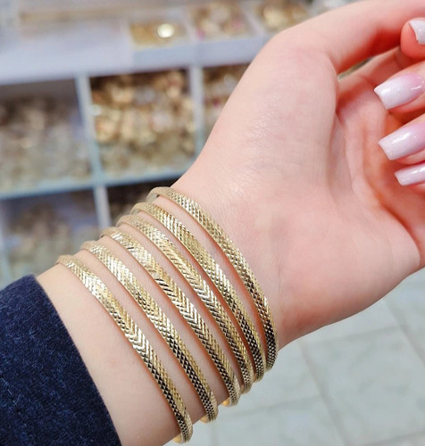 النگو جدید طلاروس زنانه اصل رنگ ثابت طرح طلا ۶عددی