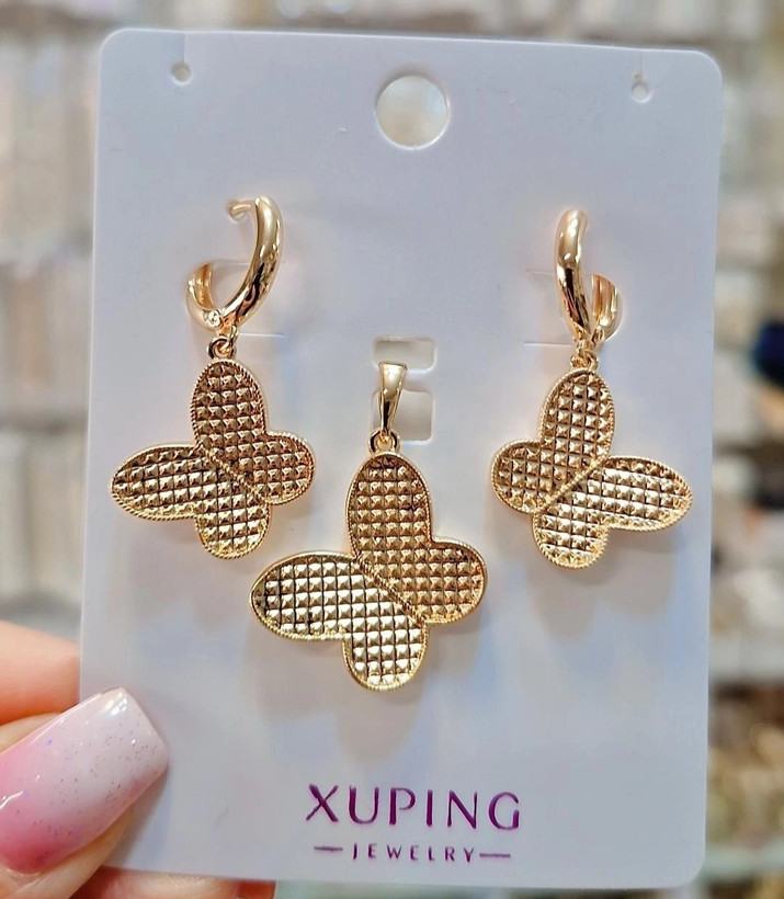 نیمست پروانه ای طرح طلا آبکاری طلا برند ژوپینگ رنگثابت