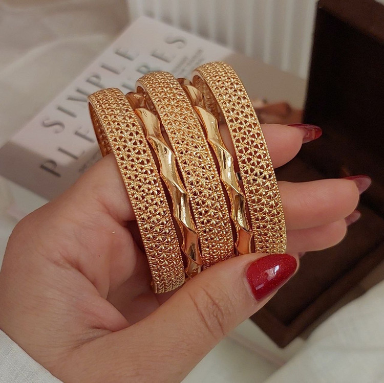 النگو ترکیبی بحرینی طرح زنبوری وپیچ