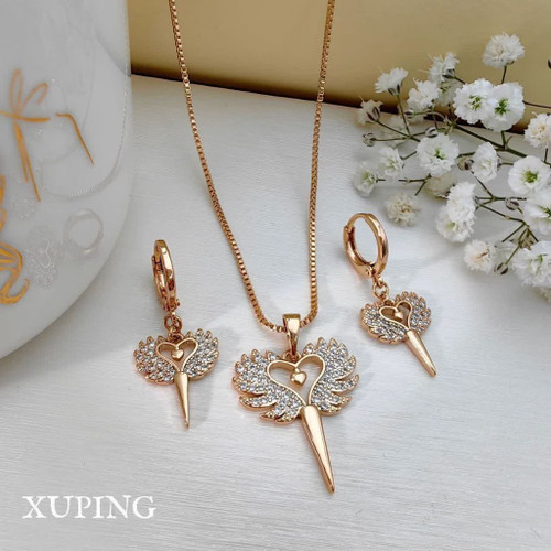 نیمست قلبی فرشته نگین دار طرح جواهری رنگ ثابت