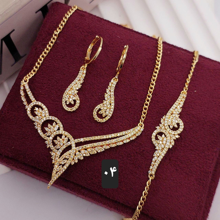 سرویس جواهری عروس مجلسی رنگ ثابت کیفیت عالی باکارت گارانتی