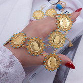 سرویس سکه ای فیروزه کاری شده رنگ ثابت