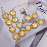 سرویس سکه ای نگین فیروزه رنگ ثابت