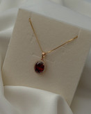 گردنبند ژوپینگ نگین قرمز مخراج کاری آبکاری طلا ۱۸عیار