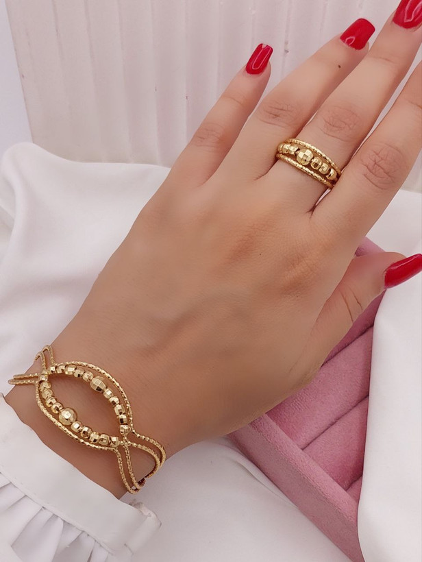 نیمست آلبرنادو طرح طلا رنگ ثابت آبکاری شده