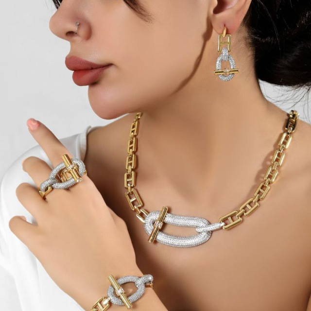 سرویس هرمس طرح جواهری لوکس آبکاری طلا