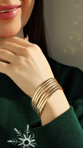 النگو زنانه طلاروس اصل جدید آینه ای درخشان رنگ ثابت تضمینی