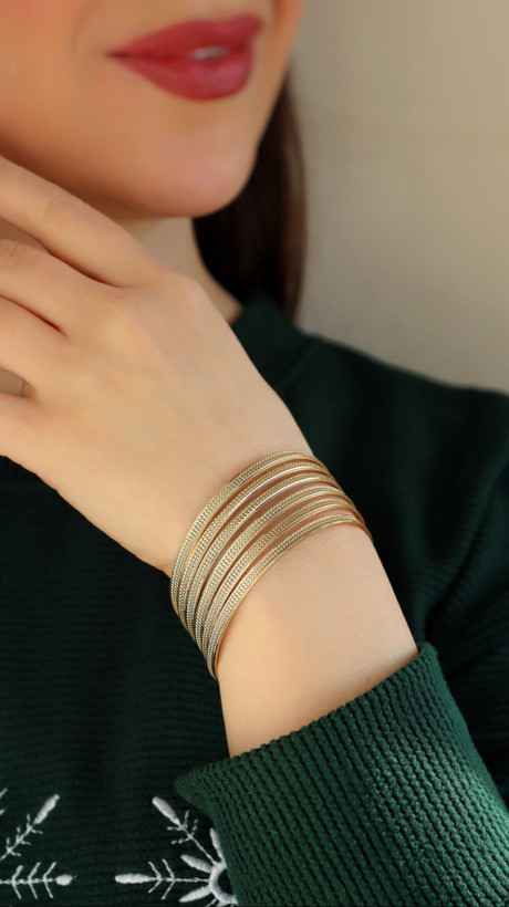 النگو زنانه طلاروس اصل جدید آینه ای ۳میل بادوام ومقاوم