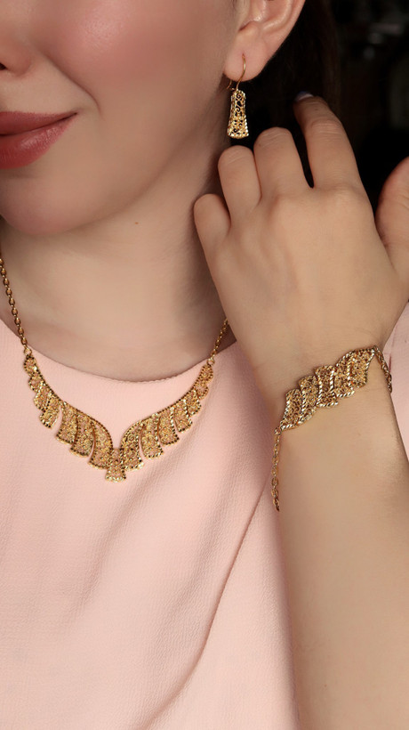 سرویس مجلسی زنانه مشابه طلا جنس برنز