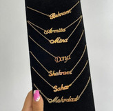 گردنبند اسم انگلیسی استیل رنگ ثابت طرح طلا