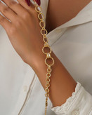 دستبندشنل جدیدزنانه حلقه ای طرح طلا رنگ ثابت وضدحساسیت