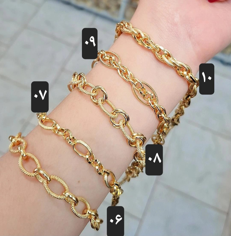 دستبندزنانه شانل جدید آبکاری طلا طرح حلقه ای مشابه طلا برند معتبر شین