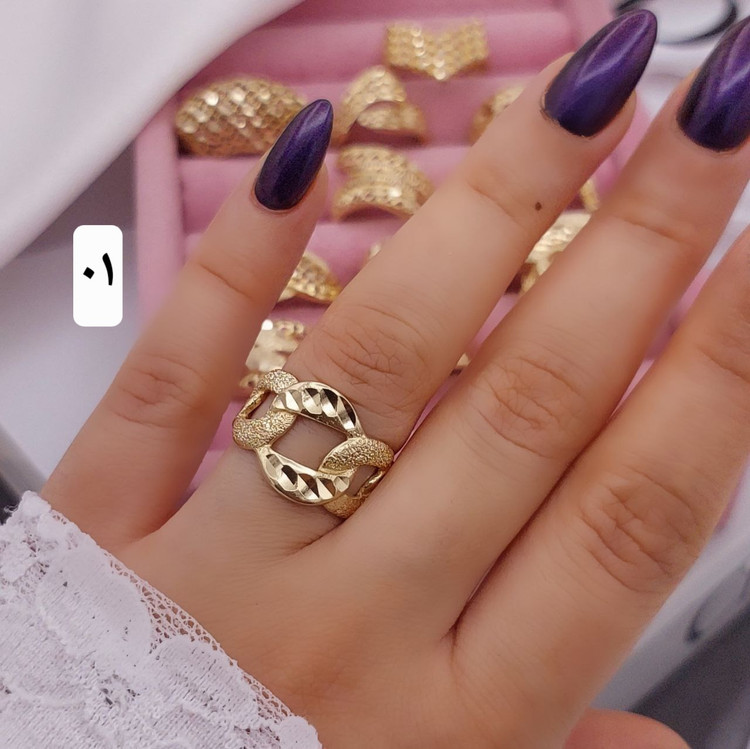 انگشترزنانه جدید طلاروس مشابه طلا رنگ ثابت