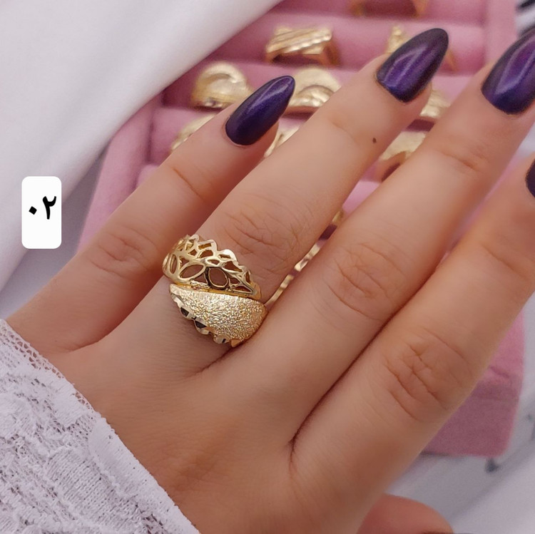 انگشتر جدیدزنانه طلاروس اصل مشابه طلا رنگ ثابت