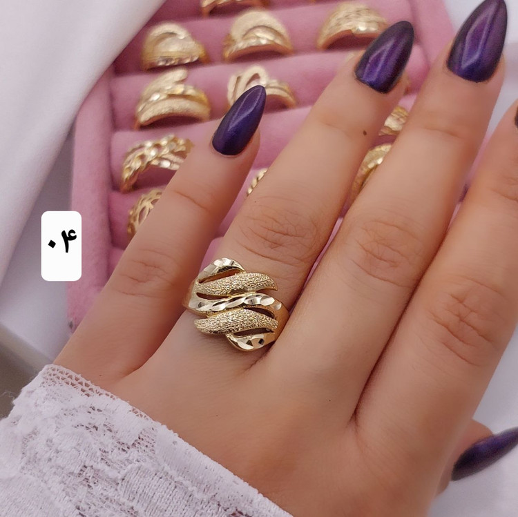 انگشترزنانه طرح جدید طلاروس اصل لوکس رنگ ثابت