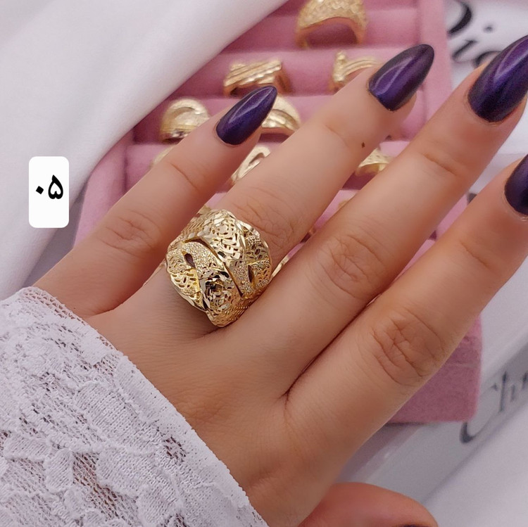 انگشتر جدیدزنانه طرح طلا جنس طلاروس اصل تضمینی