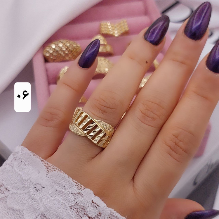 انگشترطرح جدیدزنانه طلاروس اصل رنگ ثابت