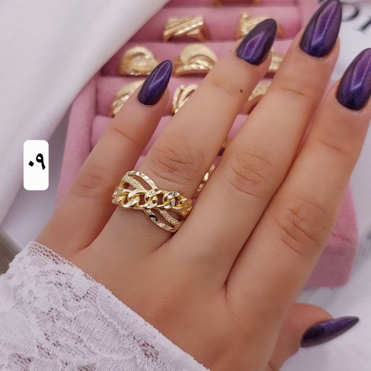 انگشترنامزدی ظریف جدیدزنانه رنگ ثابت طلاروس اصل