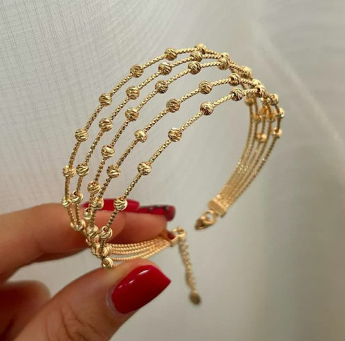 دستبند بنگل گوی آلبرنادو جدید برند معتبر ysx آبکاری طلا ۱۸عیار